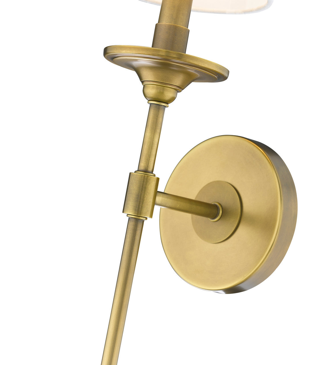 Z-Lite Emily 1 Light Wall Sconce in Rubbed Brass 807-1S-RB-WH