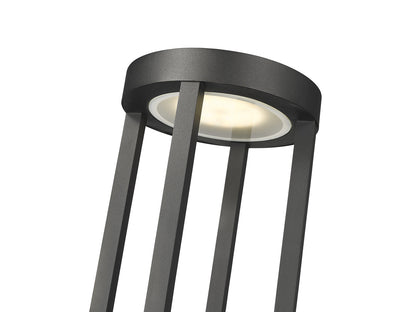 Z-Lite Leland 1 Light Outdoor Pier Mounted Fixture in Sand Black 5005PHB-533PM-BK-LED