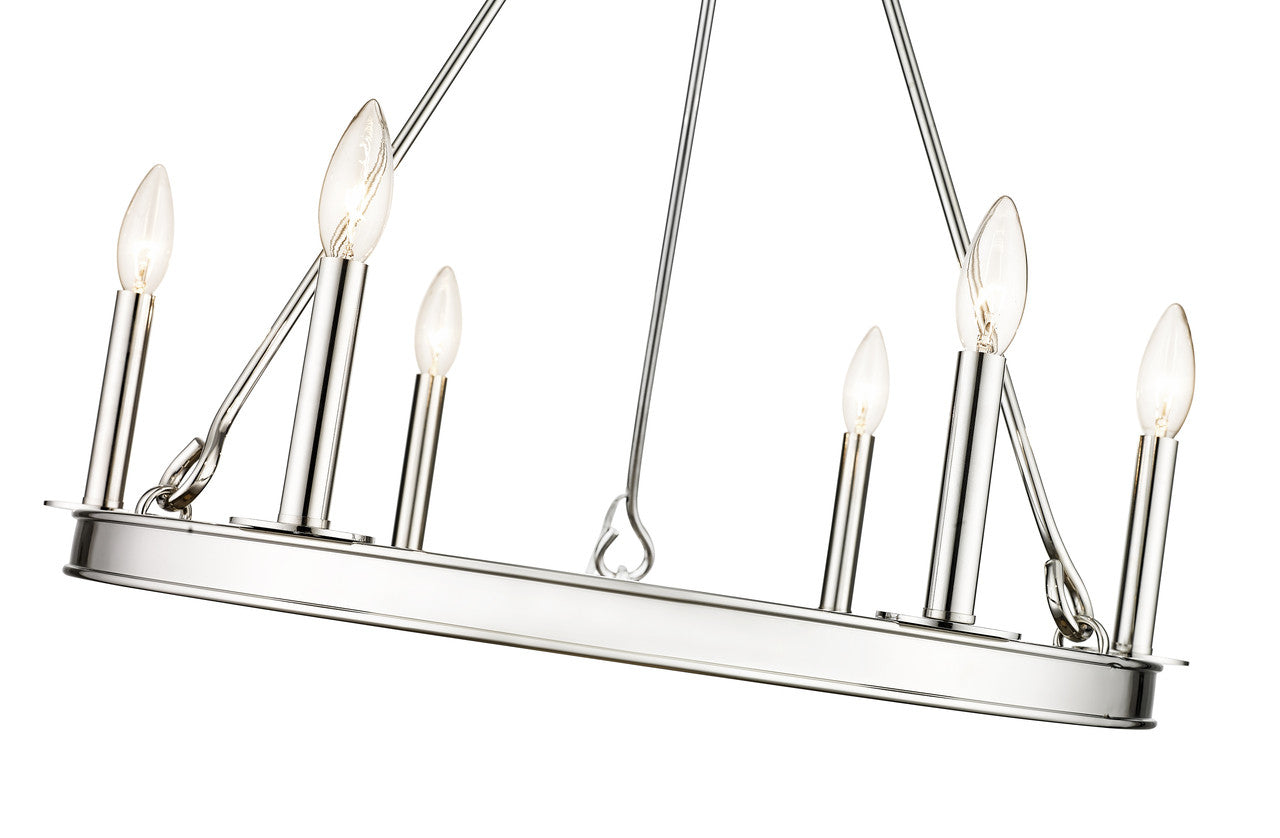 Z-Lite Barclay 6 Light Chandelier in Polished Nickel 482R-6PN