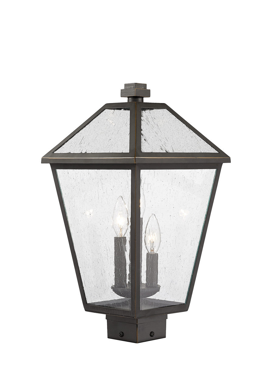 Z-Lite Talbot 3 Light Outdoor Post Mount Fixture in Oil Rubbed Bronze 579PHBS-ORB