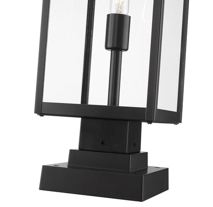 Z-Lite Nuri 1 Light Outdoor Pier Mounted Fixture in Black 596PHBS-SQPM-BK