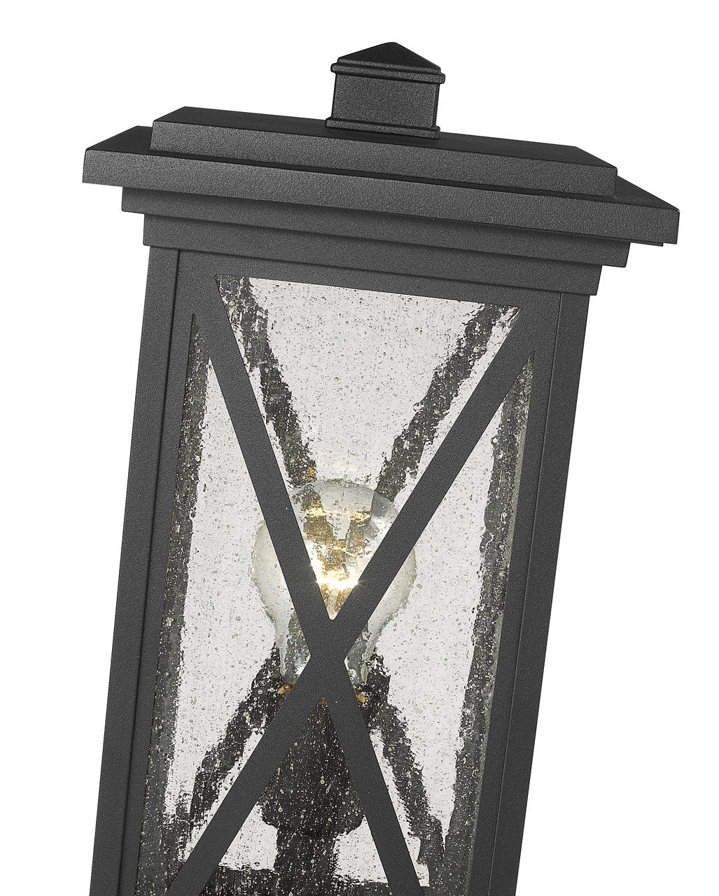 Z-Lite Brookside 1 Light Outdoor Pier Mounted Fixture in Black 583PHMS-SQPM-BK