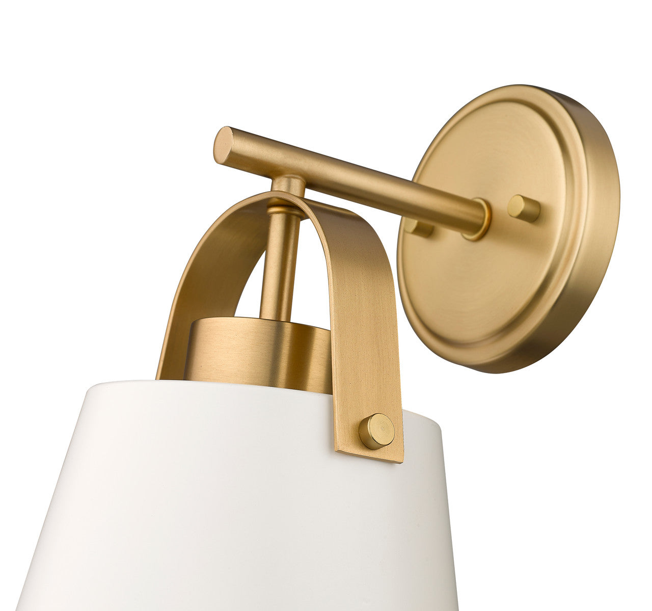 Z-Lite Z-Studio 1 Light Wall Sconce in Matte White + Heritage Brass 726-1S-MW+HBR