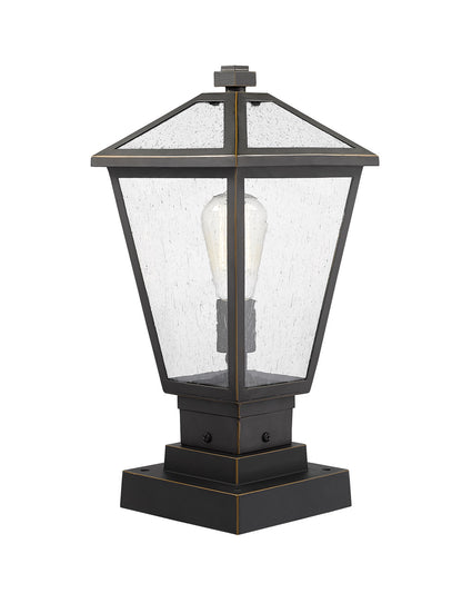 Z-Lite Talbot 1 Light Outdoor Pier Mounted Fixture in Oil Rubbed Bronze 579PHMS-SQPM-ORB