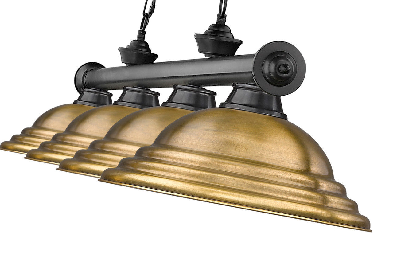 Z-Lite Cordon 4 Light Billiard in Bronze Plate 2306-4BP-SRB