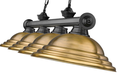 Z-Lite Cordon 4 Light Billiard in Bronze Plate 2306-4BP-SRB