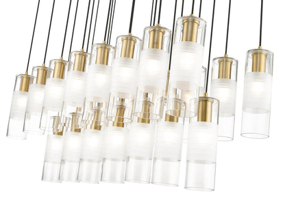 Z-Lite Alton 23 Light Linear Chandelier in Modern Gold 824P-23L-MGLD