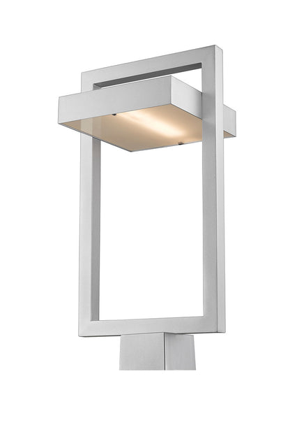 Z-Lite Luttrel 1 Light Outdoor Post Mount Fixture in Silver 566PHBS-SL-LED