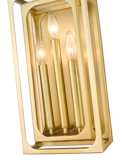 Z-Lite Easton 3 Light Wall Sconce in Rubbed Brass 3038-3S-RB