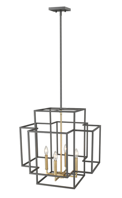 Z-Lite Titania 4 Light Chandelier in Bronze + Olde Brass 454-22BRZ-OBR