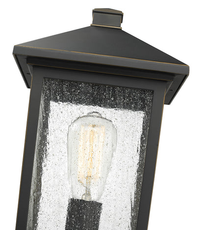 Z-Lite Portland 1 Light Outdoor Pier Mounted Fixture in Oil Rubbed Bronze 531PHMR-533PM-ORB