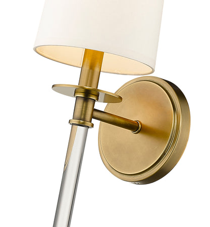 Z-Lite Mila 1 Light Wall Sconce in Rubbed Brass 808-1S-RB