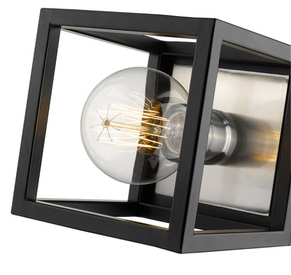 Z-Lite Kube 1 Light Wall Sconce in Matte Black + Brushed Nickel 480-1S-MB-BN