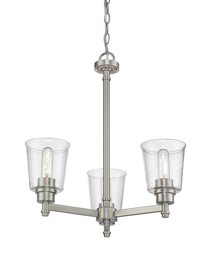 Z-Lite Bohin 3 Light Chandelier in Brushed Nickel 464-3BN