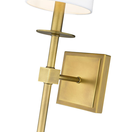 Z-Lite Camila 1 Light Wall Sconce in Rubbed Brass 811-1S-RB-WH