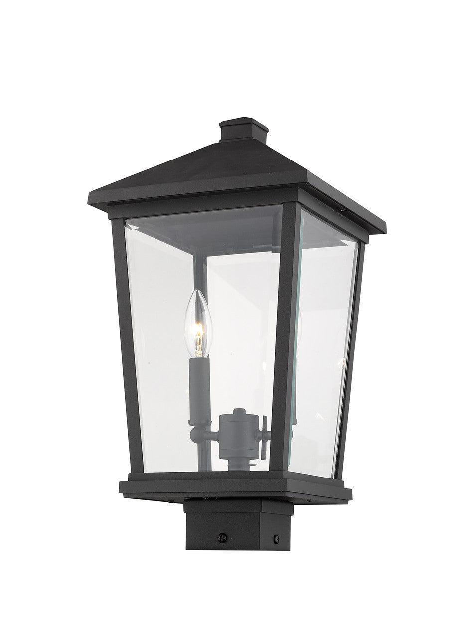 Z-Lite Beacon 2 Light Outdoor Post Mount Fixture in Black 568PHBS-BK