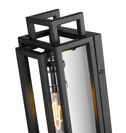 Z-Lite Titania 1 Light Wall Sconce in Black + Chrome 454-1S-BK-CH