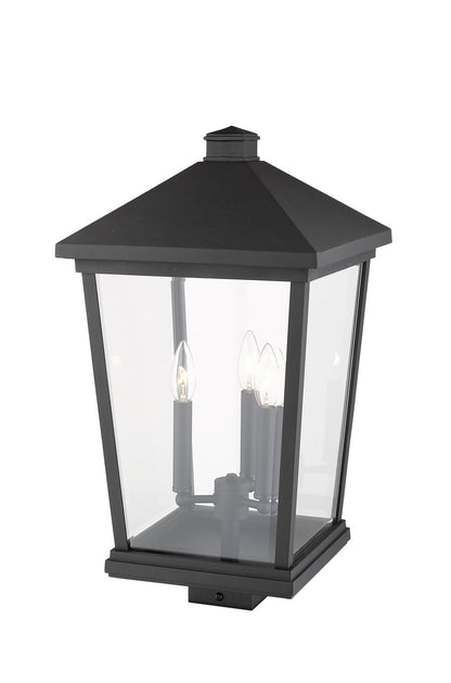 Z-Lite Beacon 3 Light Outdoor Post Mount Fixture in Black 568PHXLS-BK