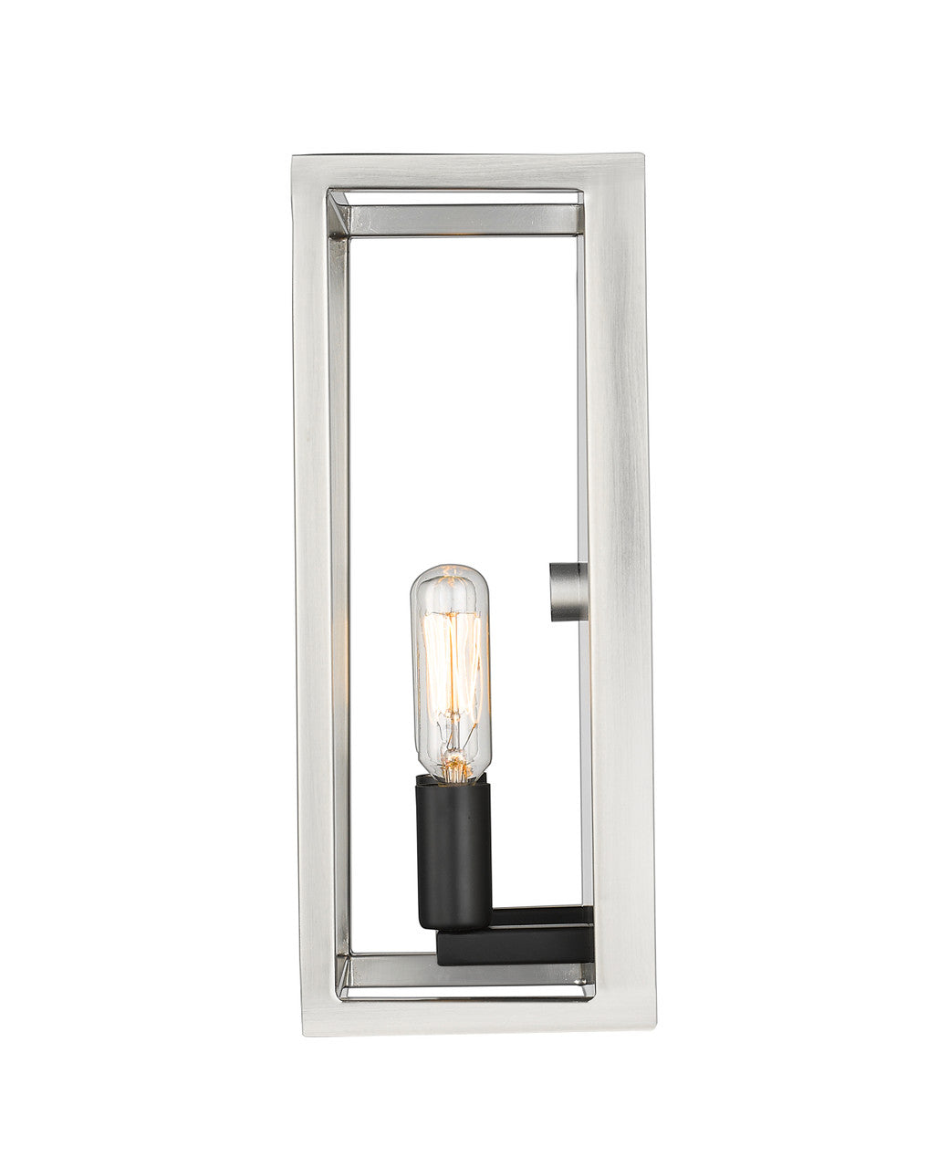 Z-Lite Quadra 2 Light Wall Sconce in Brushed Nickel + Black 456-2S-BN-BK