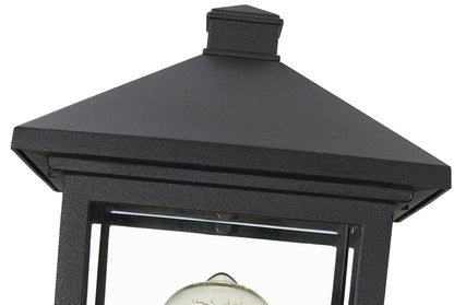 Z-Lite Portland 1 Light Outdoor Post Mount Fixture in Black 531PHMS-BK