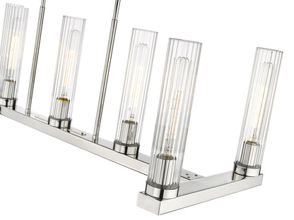 Z-Lite Beau 7 Light Linear Chandelier in Polished Nickel 3031-7L-PN