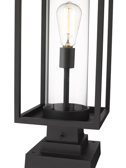 Z-Lite Dunbroch 1 Light Outdoor Pier Mounted Fixture in Black 584PHMS-SQPM-BK