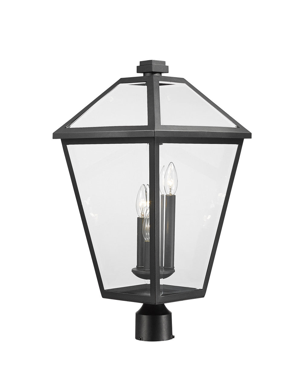 Z-Lite Talbot 3 Light Outdoor Post Mount Fixture in Black 579PHXLR-BK