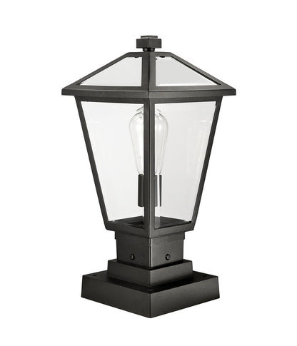 Z-Lite Talbot 1 Light Outdoor Pier Mounted Fixture in Black 579PHMS-SQPM-BK