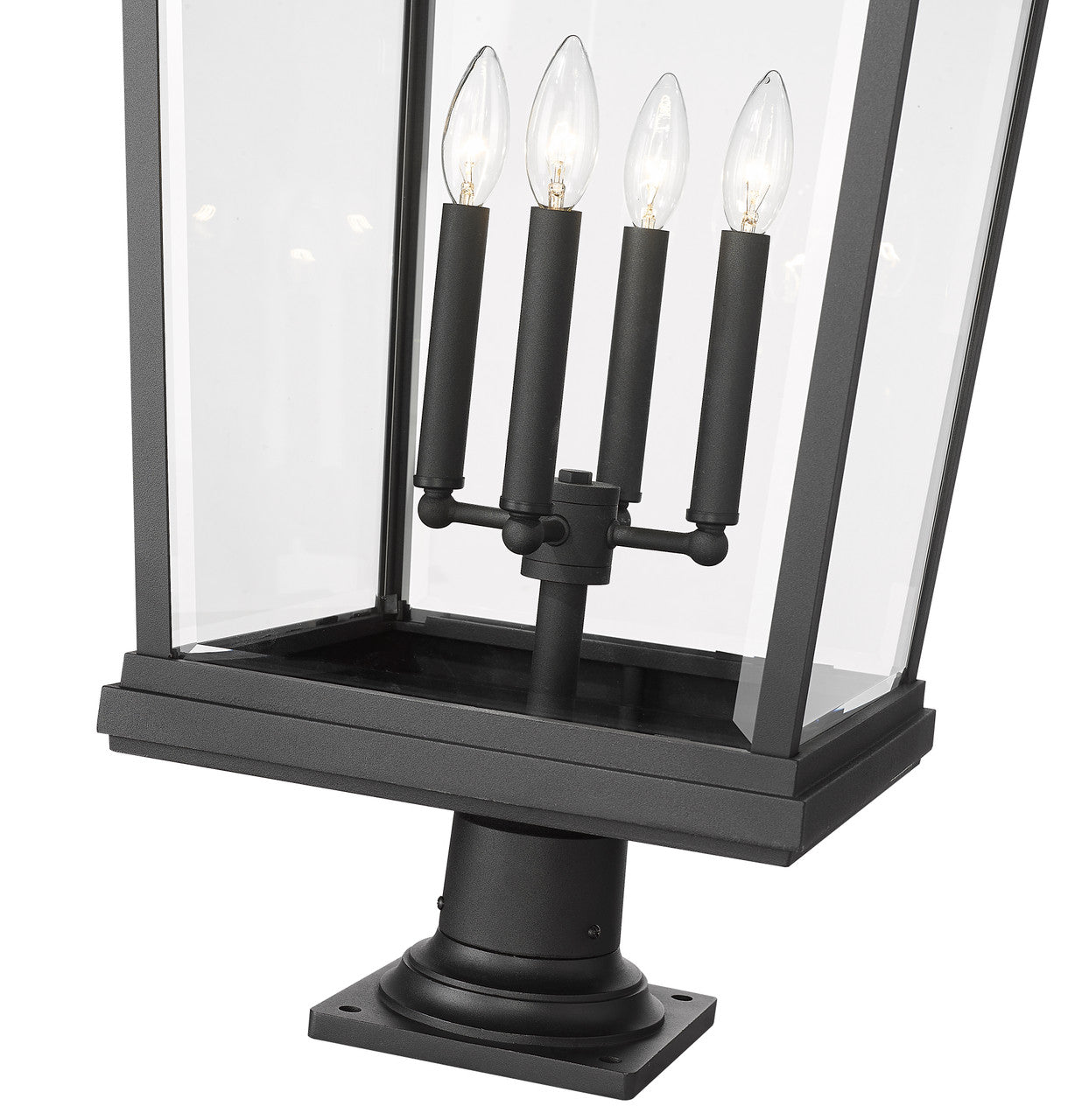 Z-Lite Beacon 4 Light Outdoor Pier Mounted Fixture in Black 568PHXXLR-533PM-BK