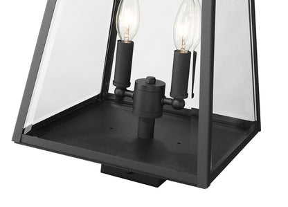 Z-Lite Broughton 2 Light Outdoor Post Mount Fixture in Black 521PHMS-BK