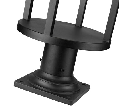 Z-Lite Luca 1 Light Outdoor Pier Mounted Fixture in Black 517PHB-533PM-BK-LED