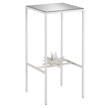 Currey & Co. 24.25" Sisalana Yeso Blanco White Accent Table 4000-0166