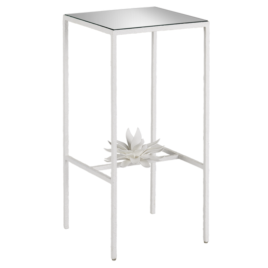 Currey & Co. 24.25" Sisalana Yeso Blanco White Accent Table 4000-0166