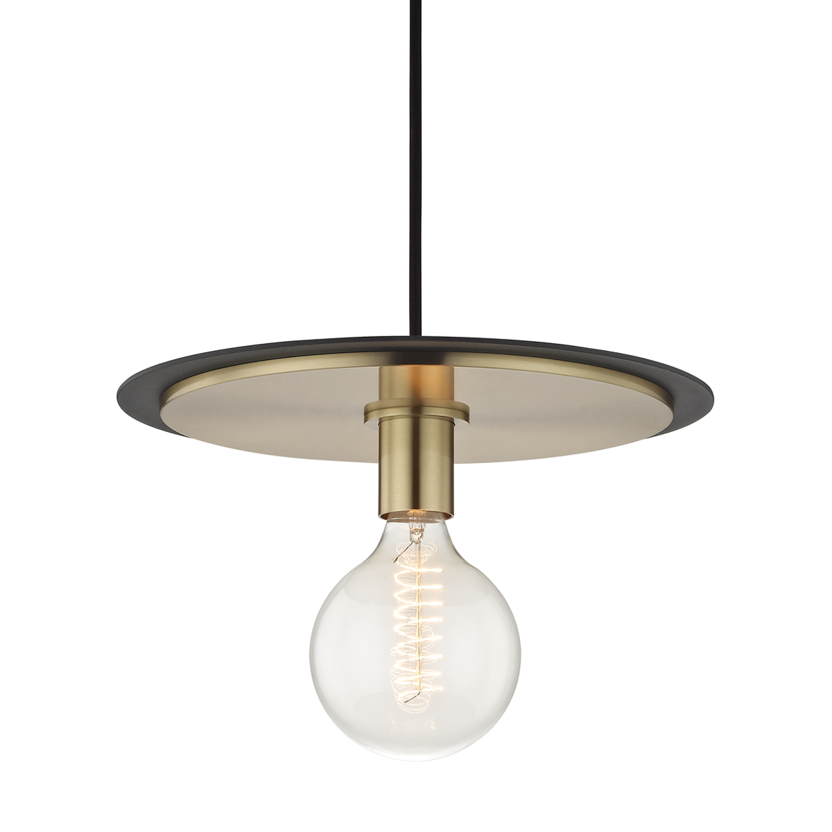 Mitzi 1 Light Pendant in Aged Brass/Black H137701L-AGB/BK