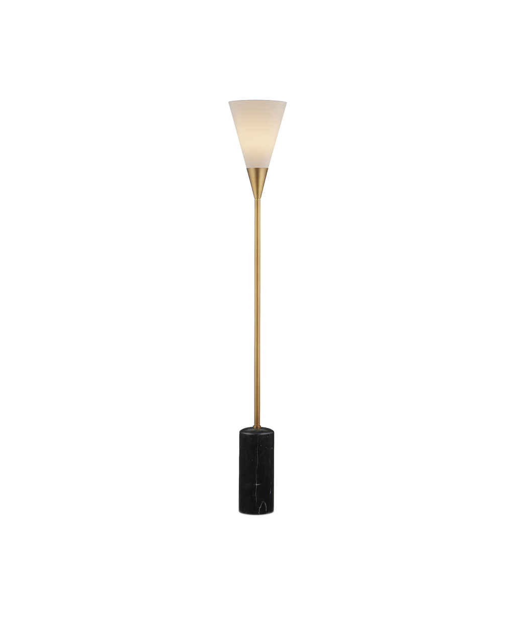 Currey & Co Martini Floor Lamp in Black/Brushed Brass 8000-0155