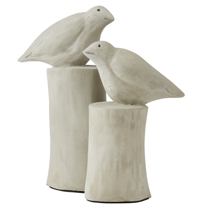 Currey & Co. Concrete Birds Set of 2 2200-0025