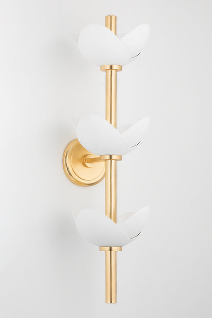 Hudson Valley Lighting Dawson Wall Sconce in Gold Leaf/white Plaster 3003-GL/WP