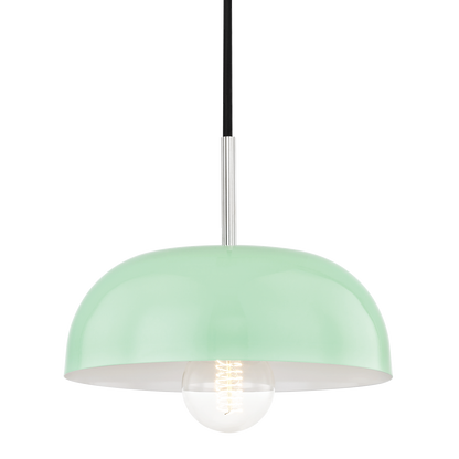 Mitzi 1 Light Pendant in Polished Nickel/Mint H199701S-PN/MNT