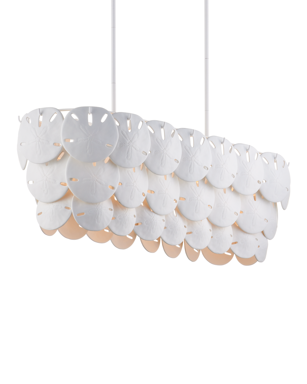 Currey & Co Tulum Oval Chandelier in Sugar White/White 9000-1203