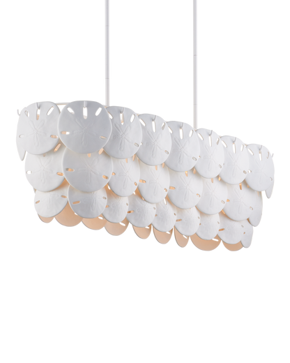 Currey & Co Tulum Oval Chandelier in Sugar White/White 9000-1203