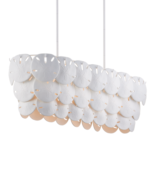 Currey & Co Tulum Oval Chandelier in Sugar White/White 9000-1203