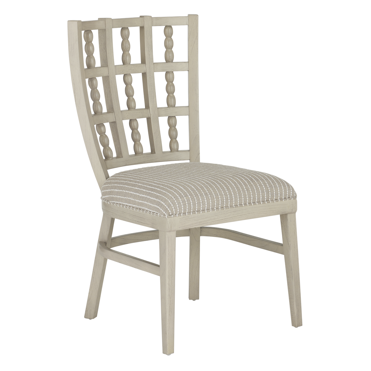 Currey & Co. Upholstered Norene Gray Dining Chair, Demetria Parchment 7000-0702