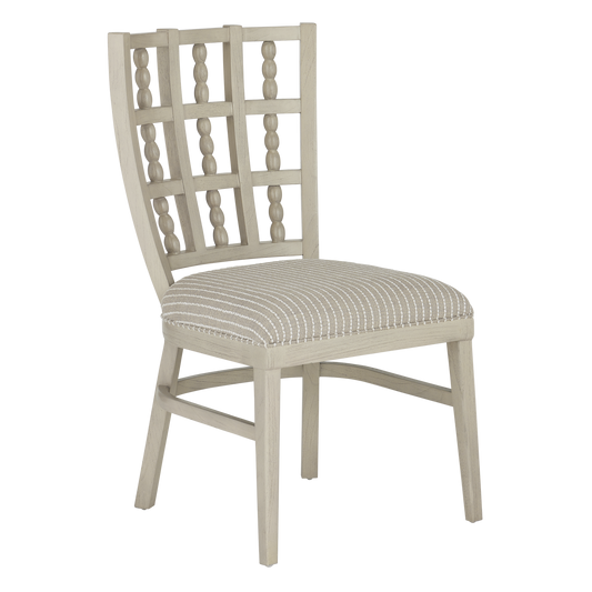 Currey & Co. Upholstered Norene Gray Dining Chair, Demetria Parchment 7000-0702