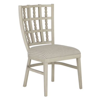 Currey & Co. Upholstered Norene Gray Dining Chair, Demetria Parchment 7000-0702