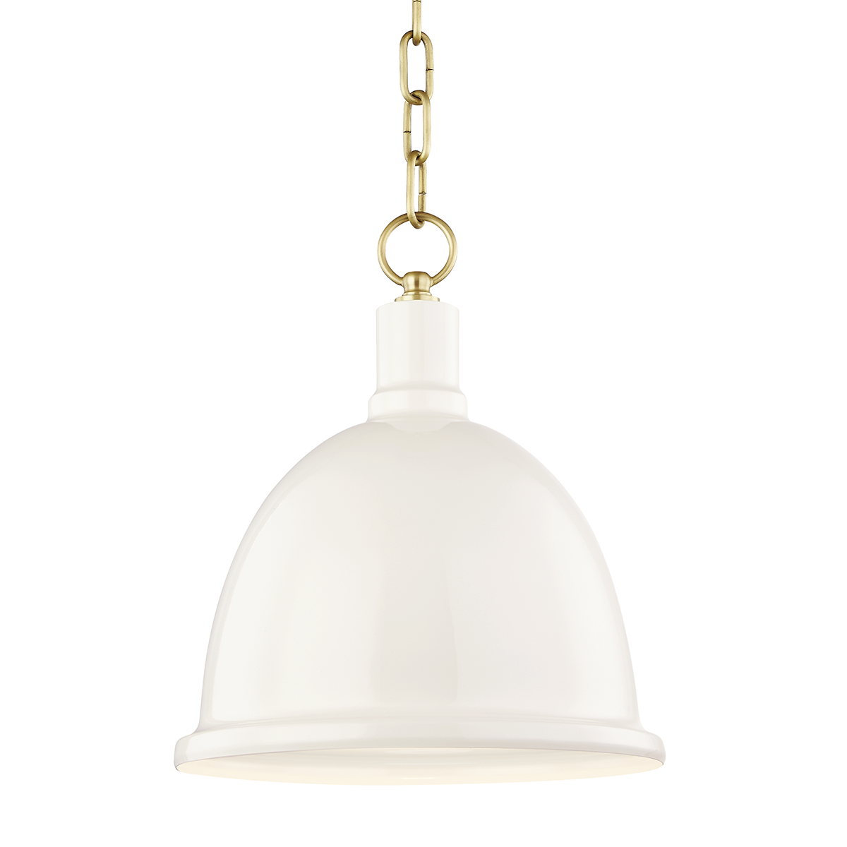 Mitzi 1 Light Pendant in Aged Brass/Cream H238701S-AGB/CR