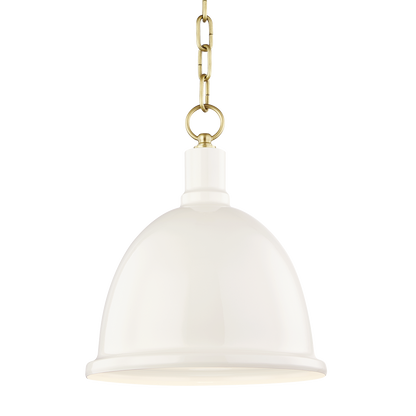 Mitzi 1 Light Pendant in Aged Brass/Cream H238701S-AGB/CR