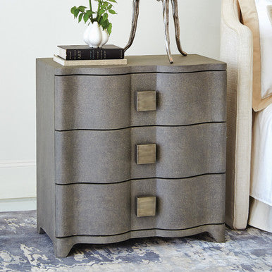 Global Views Toile Linen Bedside Chest Grey 7.20159