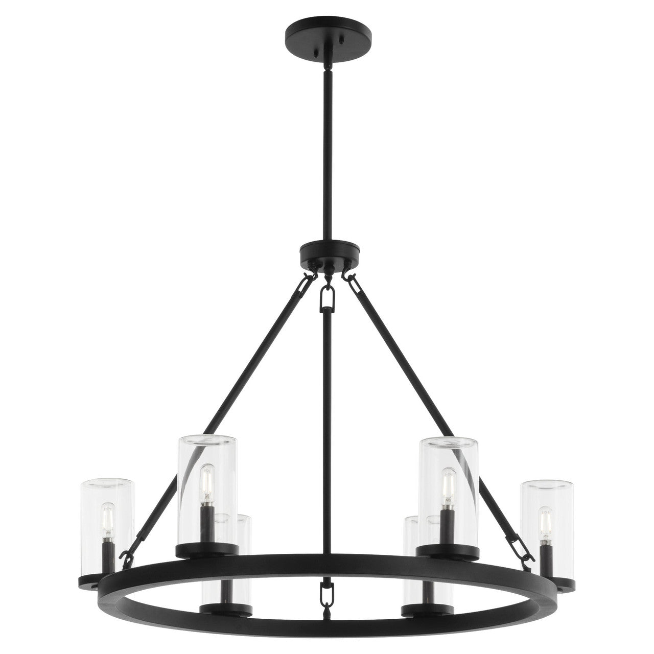 Quorum  Gentry 6 Light Wet Chandlier - Matte Black 70-6-59