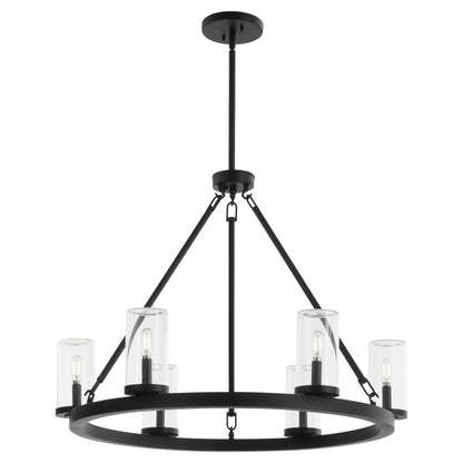 Quorum  Gentry 6 Light Wet Chandlier - Matte Black 70-6-59