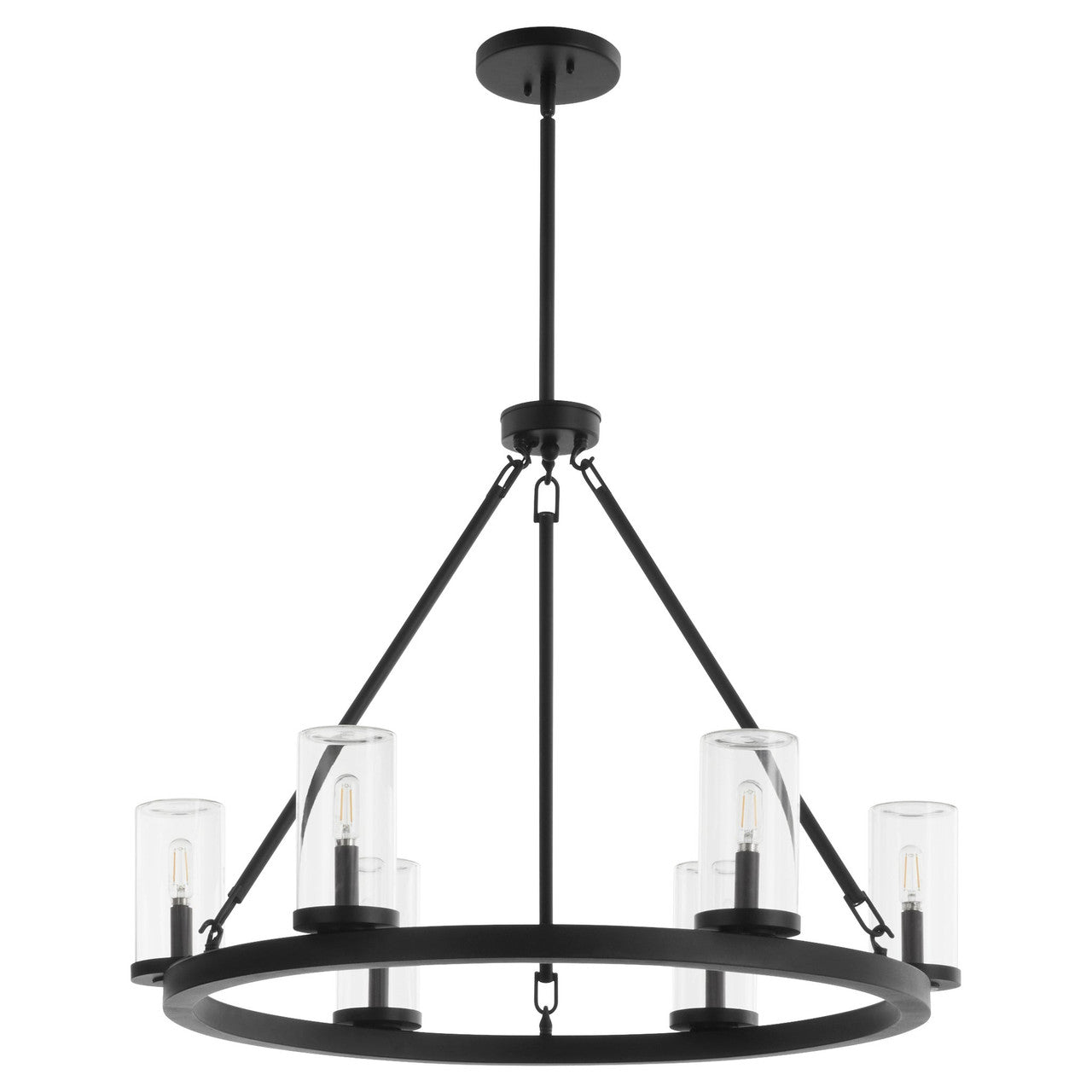 Quorum  Gentry 6 Light Wet Chandlier - Matte Black 70-6-59